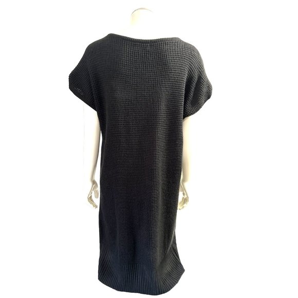 A.N.A. A New Approach 100% Acrylic Black Knitted Dress w Zipper Size L - Picture 3 of 12